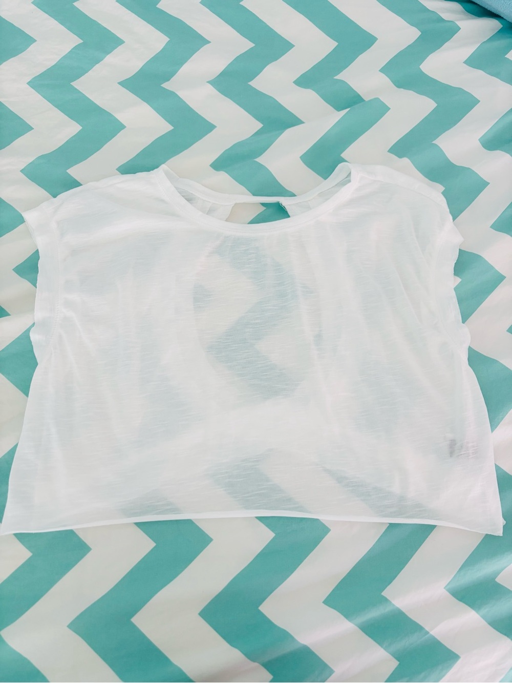 SHEIN White Sheer Cropped Women's Top